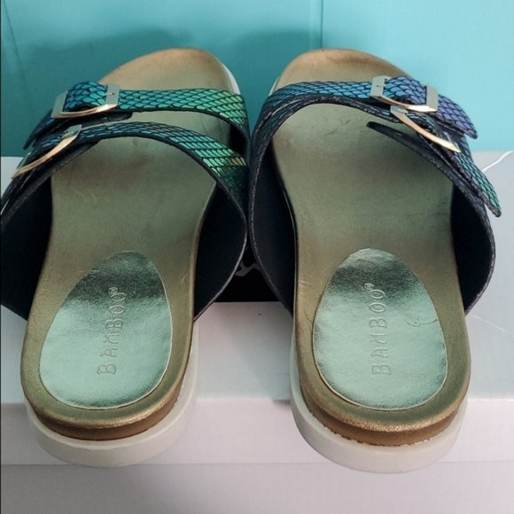 NIB Bamboo Mermaid Pattern Sandal Slide - Picture 6 of 11